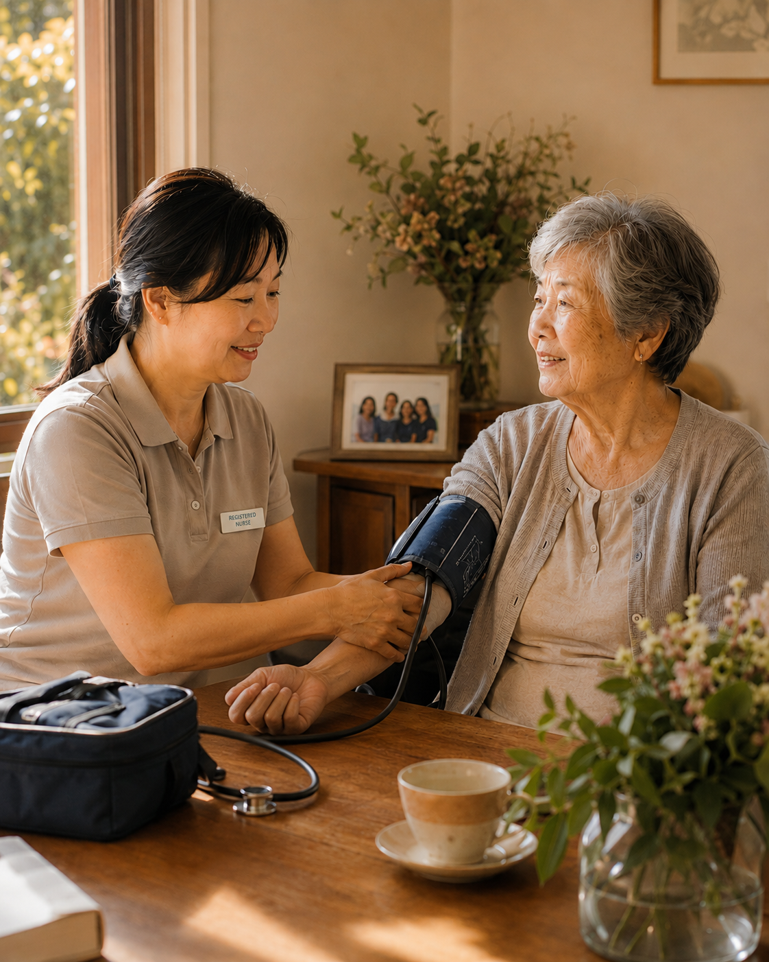 A nurse conducting a home visit